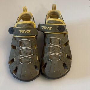 Teva Gray and Yellow Closed-Toe Sport Sandals